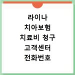 라이나 치아보험 치료비 청구 고객센터 전화번호 확인 방법