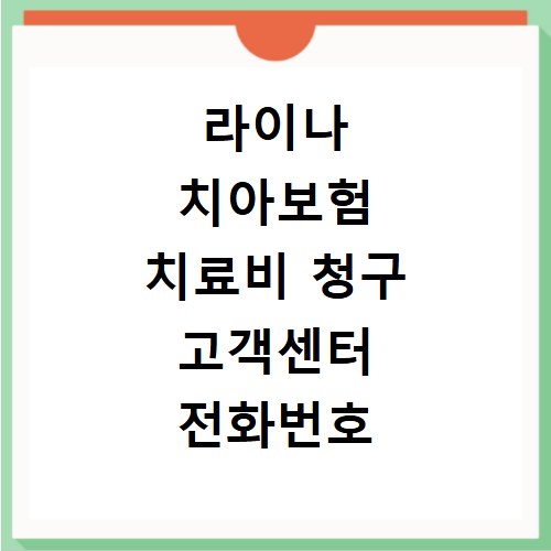 라이나 치아보험 치료비 청구 고객센터 전화번호 확인 방법