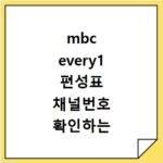 mbc every1 편성표 채널번호 확인하는 방법 및 홈페이지 바로가기