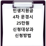 민생지원금 4차 문경시 25만원 신청대상과 신청방법 확인하기