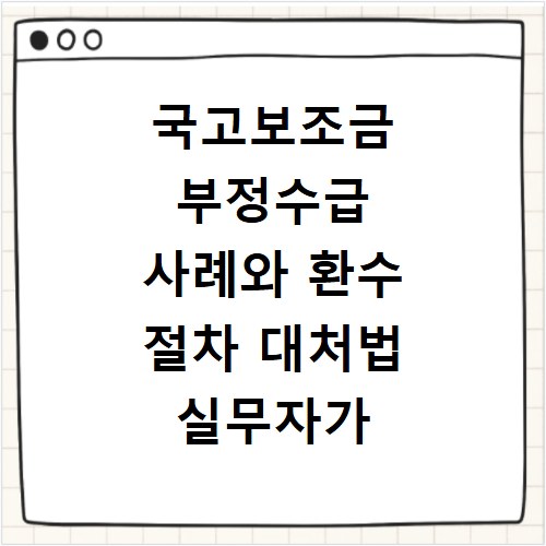 국고보조금 부정수급 사례와 환수 절차 대처법 실무자가 알려주는 대응 전략