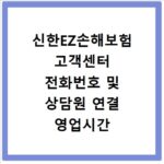 신한EZ손해보험 고객센터 전화번호 및 상담원 연결 영업시간 확인 방법