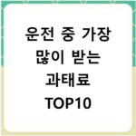 운전 중 가장 많이 받는 과태료 TOP10