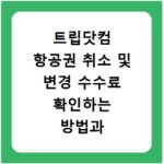 트립닷컴 항공권 취소 및 변경 수수료 확인하는 방법과 발권 절차 정리