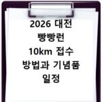 2026 대전 빵빵런 10km 접수 방법과 기념품 일정