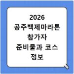 2026 공주백제마라톤 참가자 준비물과 코스 정보 확인하기