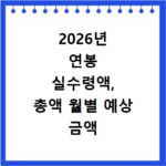 2026년 연봉 실수령액, 총액 월별 예상 금액 계산 방법