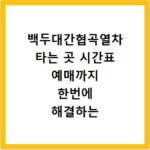 백두대간협곡열차 타는 곳 시간표 예매까지 한번에 해결하는 법