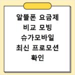 알뜰폰 요금제 비교 모빙 슈가모바일 최신 프로모션 확인