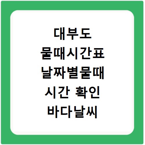 대부도 물때시간표 날짜별물때 시간 확인 바다날씨 바다수온 위성지도