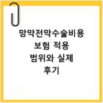 망막전막수술비용 보험 적용 범위와 실제 후기