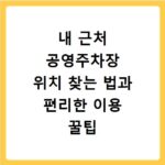내 근처 공영주차장 위치 찾는 법과 편리한 이용 꿀팁
