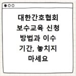 대한간호협회 보수교육 신청 방법과 이수 기간, 놓치지 마세요