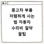 중고차 부품 저렴하게 사는 법 자동차 수리비 절약 꿀팁