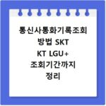통신사통화기록조회 방법 SKT KT LGU+ 조회기간까지 정리