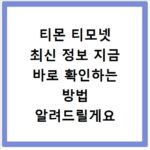 티몬 티모넷 최신 정보 지금 바로 확인하는 방법 알려드릴게요