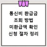 통신비 환급금 조회 방법 미환급액 확인 신청 절차 정리