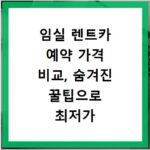 임실 렌트카 예약 가격 비교, 숨겨진 꿀팁으로 최저가 찾는 법
