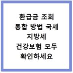환급금 조회 통합 방법 국세 지방세 건강보험 모두 확인하세요