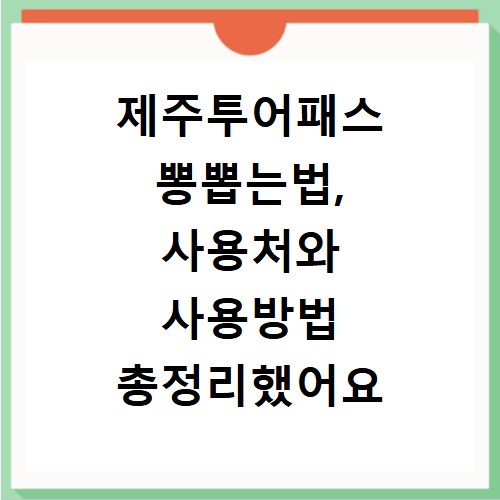 제주투어패스 뽕뽑는법, 사용처와 사용방법 총정리했어요