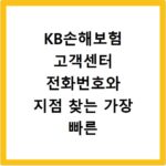 KB손해보험 고객센터 전화번호와 지점 찾는 가장 빠른 방법