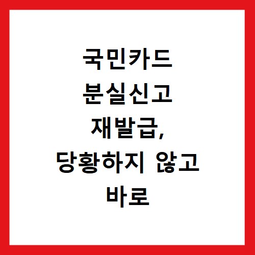 국민카드 분실신고 재발급, 당황하지 않고 바로 해결하는 방법