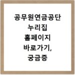 공무원연금공단 누리집 홈페이지 바로가기, 궁금증 해결 꿀팁