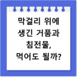막걸리 위에 생긴 거품과 침전물, 먹어도 될까?