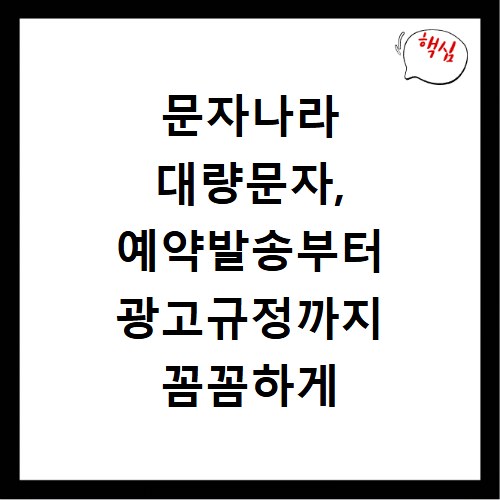 문자나라 대량문자, 예약발송부터 광고규정까지 꼼꼼하게 알려드려요