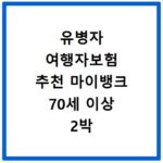 유병자 여행자보험 추천 마이뱅크 70세 이상 2박 3일 비교
