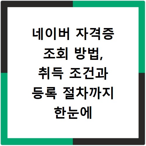 네이버 자격증 조회 방법, 취득 조건과 등록 절차까지 한눈에