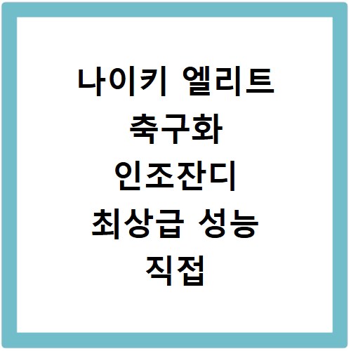 나이키 엘리트 축구화 인조잔디 최상급 성능 직접 써보고 알려드림