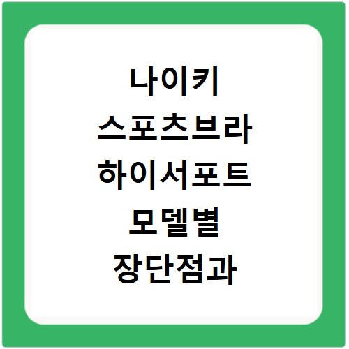나이키 스포츠브라 하이서포트 모델별 장단점과 나에게 맞는 선택법