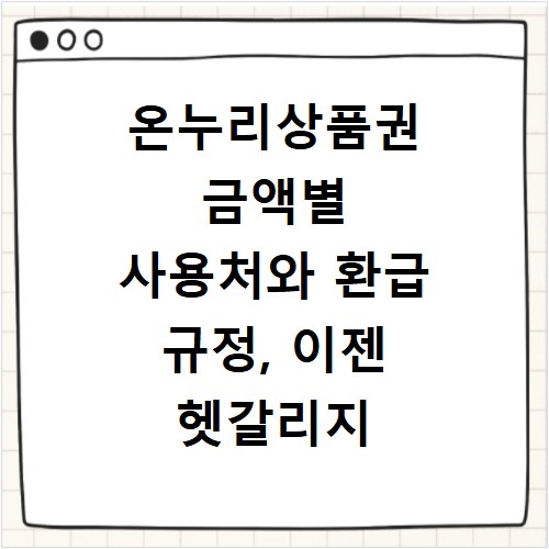 온누리상품권 금액별 사용처와 환급 규정, 이젠 헷갈리지 마세요