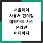 서울페이 사용처 편의점 대형마트 시장 온라인 어디까지 될까