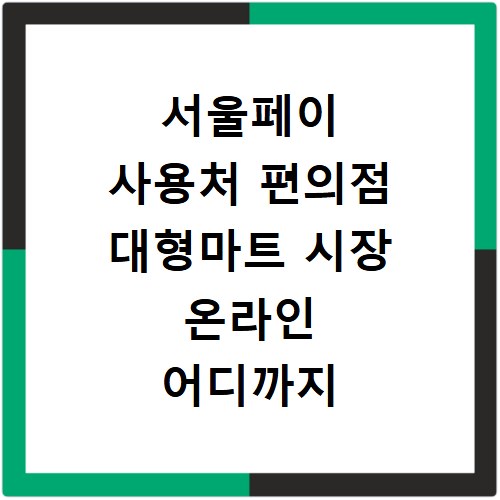 서울페이 사용처 편의점 대형마트 시장 온라인 어디까지 될까