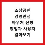 소상공인 경영안정 바우처 신청 방법과 사용처 알아보기
