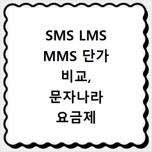 SMS LMS MMS 단가 비교, 문자나라 요금제 경쟁사 분석