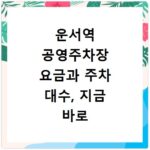 운서역 공영주차장 요금과 주차 대수, 지금 바로 확인하세요