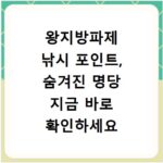 왕지방파제 낚시 포인트, 숨겨진 명당 지금 바로 확인하세요