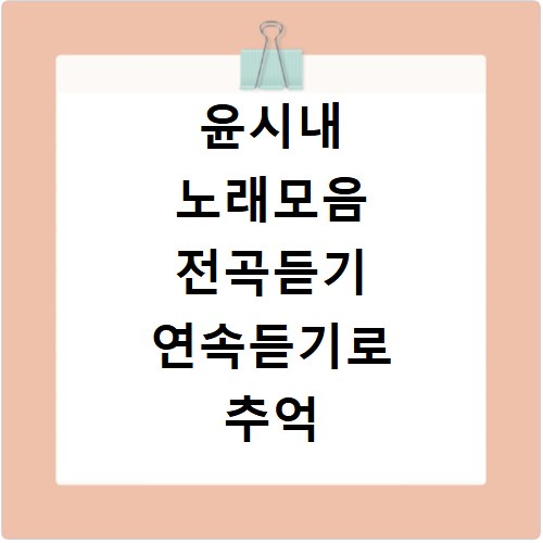 윤시내 노래모음 전곡듣기 연속듣기로 추억 속 명곡을 다시 만나봐