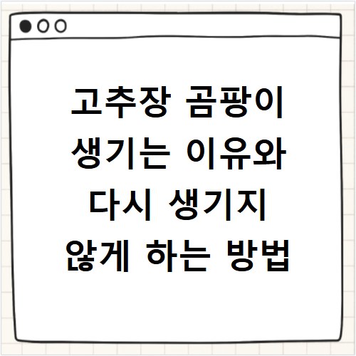 고추장 곰팡이 생기는 이유와 다시 생기지 않게 하는 방법
