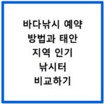 바다낚시 예약 방법과 태안 지역 인기 낚시터 비교하기