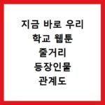 지금 바로 우리 학교 웹툰 줄거리 등장인물 관계도 총정리