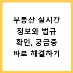 부동산 실시간 정보와 법규 확인, 궁금증 바로 해결하기