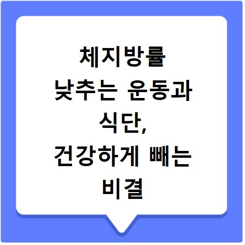 체지방률 낮추는 운동과 식단, 건강하게 빼는 비결 공개