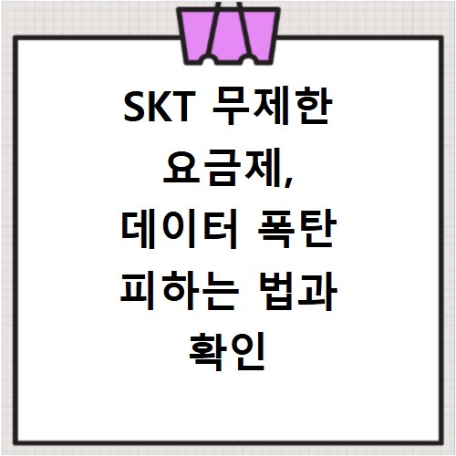 SKT 무제한 요금제, 데이터 폭탄 피하는 법과 확인 방법