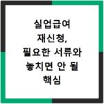 실업급여 재신청, 필요한 서류와 놓치면 안 될 핵심 체크리스트